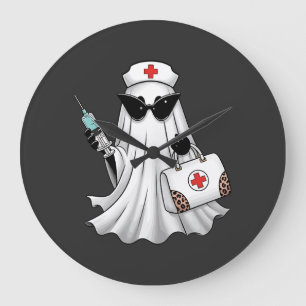 Geisterkrankenschwester Halloween Große Wanduhr