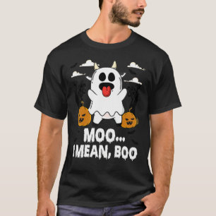 Geisterkuh Muh Ich Meine Boo Mond Halloween Farmer T-Shirt