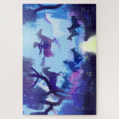 Geisterpferde im Nachtwald Puzzle (Vertikal)