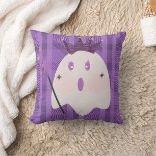 Geisterprinzessin Lila Karo Halloween-Wurfkissen Kissen