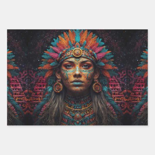 Geisterrealms - Mystische, native amerikanische Fa Geschenkpapier Set (Vorderseite 2)