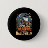 Geisterreiten Pferd Halloween-Saison  Button (Vorderseite)