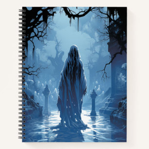 Geisterscheinung in einem Graveyard Spiral Noteboo Notizblock