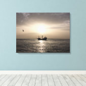 Geisterschiff bei Sunset Canvas Print Leinwanddruck (Insitu (Holzboden))