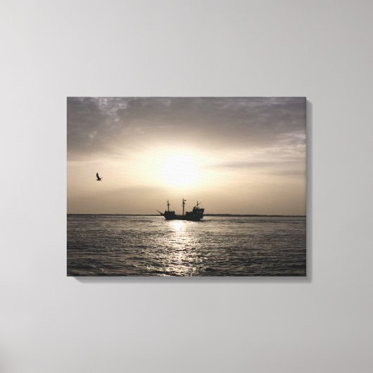 Geisterschiff bei Sunset Canvas Print Leinwanddruck (Vorderseite)