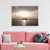 Geisterschiff bei Sunset Canvas Print Leinwanddruck (Insitu (Wohnzimmer))