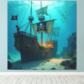 Geisterschiff der Piraten Leinwanddruck (Insitu (Holzboden))