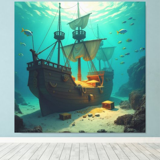 Geisterschiff der Piraten   Leinwanddruck (Insitu (Holzboden))