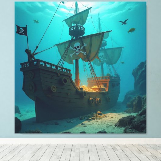 Geisterschiff der Piraten   Leinwanddruck (Insitu (Holzboden))
