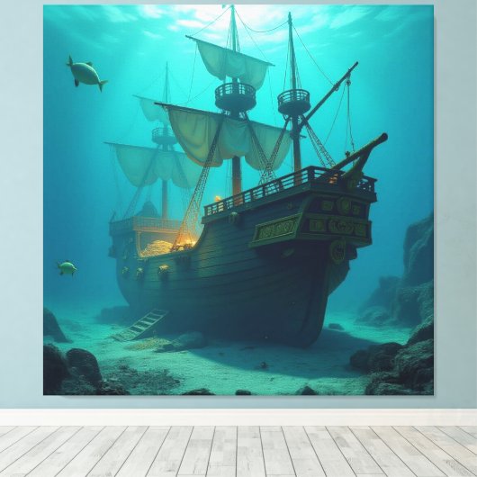 Geisterschiff der Piraten Leinwanddruck (Insitu (Holzboden))