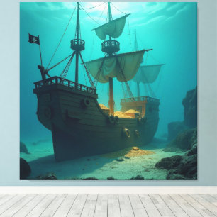 Geisterschiff der Piraten   Leinwanddruck