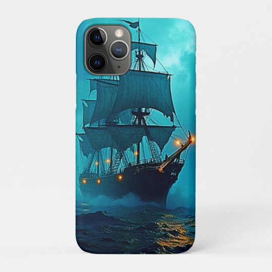 Geisterschiff im Sturmgewässer-Design Case-Mate iPhone Hülle (Rückseite)