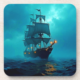 Geisterschiff im Sturmgewässer-Design Getränkeuntersetzer