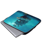 Geisterschiff im Sturmgewässer-Design Laptopschutzhülle (Vorne Knopf)