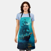 Geisterschiff im Sturmgewässer-Design Schürze (Getragen)