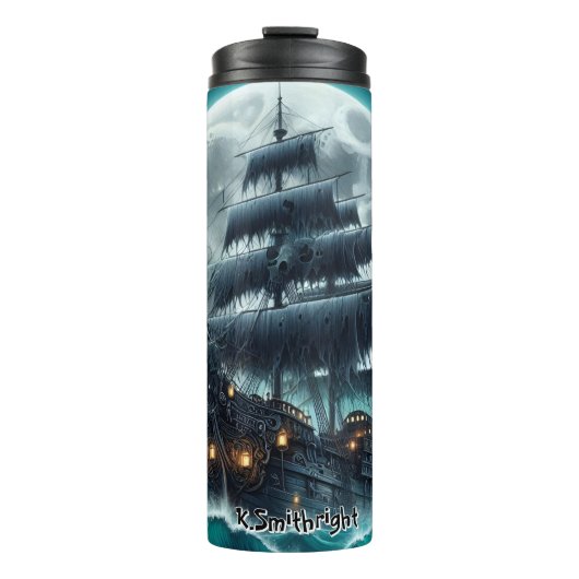 Geisterschiff in Mondlicht-Wolken Thermosbecher (Vorderseite)