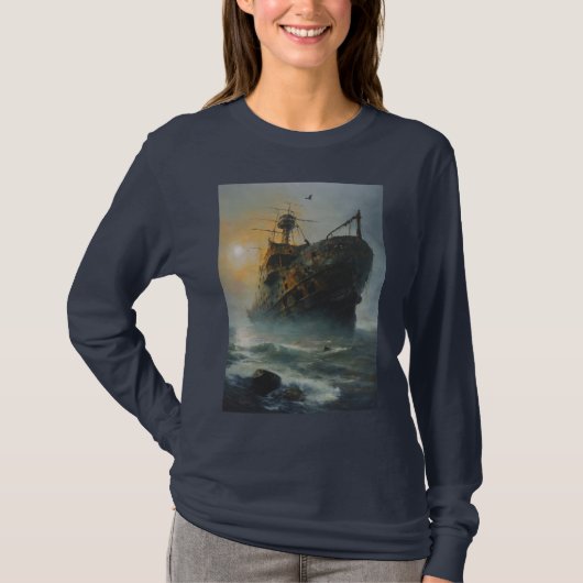 Geisterschiff, Piratenschiff, T-Shirt (Vorderseite)