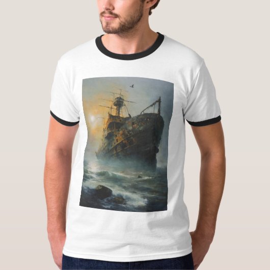 Geisterschiff, Piratenschiff, T-Shirt (Vorderseite)