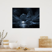 Geisterschiff-Serie: Vollmond steigt Poster (Küche)