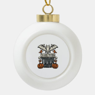 Geisterstadt-Shirt Retro-Halloween-Fledermaus-Kürb Keramik Kugel-Ornament