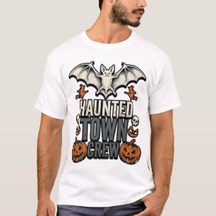 Geisterstadt-Shirt Vintage Halloween-Fledermaus-Kü T-Shirt