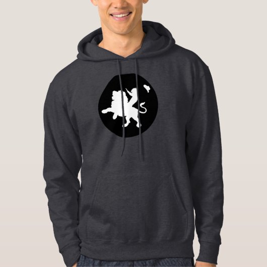 Geisterstadtsolider B&W Hoodie (Vorderseite)