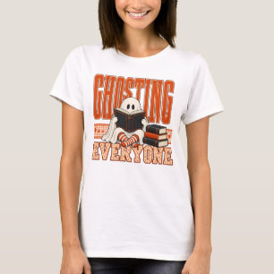 Geisterstunde für Bücherwürmer Halloween T-Shirt