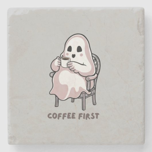 GeistertrinkKaffee Steinuntersetzer (Vorderseite)