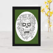 Geistesblasen zum Geburtstag explodierende Schädel Karte (Gelbe Blume)