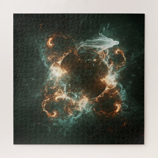 Geistesgeist neben der galaktischen Explosion im W Puzzle (Horizontal)