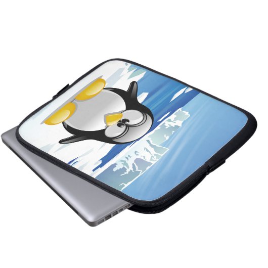 Geistesgestörter Pinguin Laptopschutzhülle (Vorne Knopf)