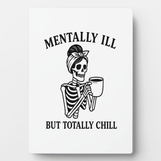 Geisteskrank aber total chill Halloween Fotoplatte (Vorderseite)