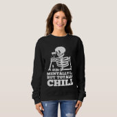 Geisteskrank aber total chilliger Halloween-Skelet Sweatshirt (Vorne ganz)