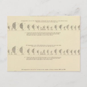 Geisteskranke, Statistische US-Lithographie 1870 Postkarte