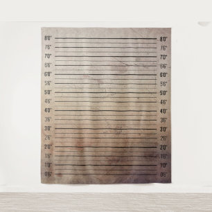 Geisteskrankenhaus-Aufgebot Mugshot Grunge-Größent Wandteppich
