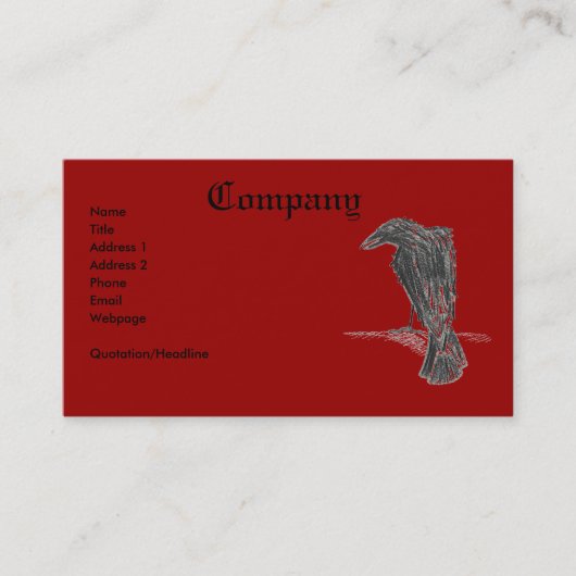 Geisteskranker Rabe/Druck Visitenkarte (Vorderseite)