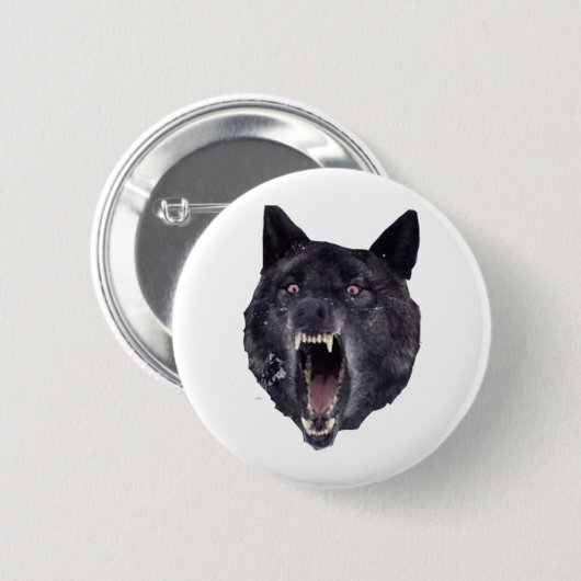 Geisteskrankheitswolf Button (Vorne & Hinten)