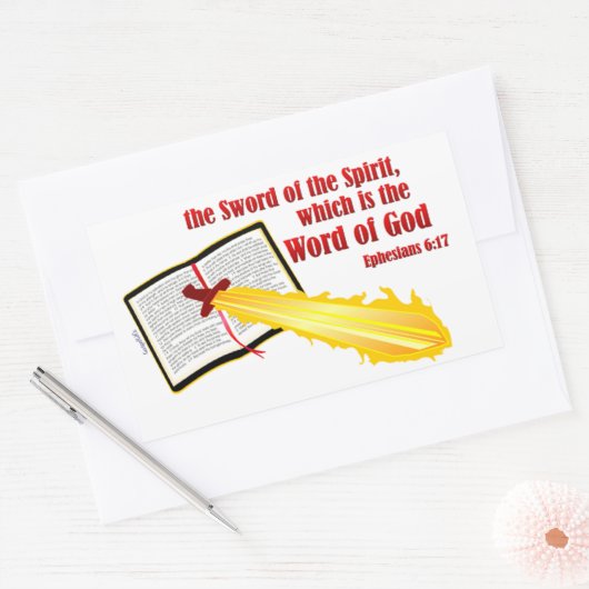 Geistesschwert christliches Geschenk Rechteckiger Aufkleber (Umschlag)