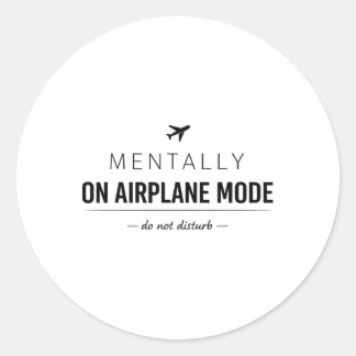 Geistig im Flugmodus – Lustiger Introvertierter Me Runder Aufkleber