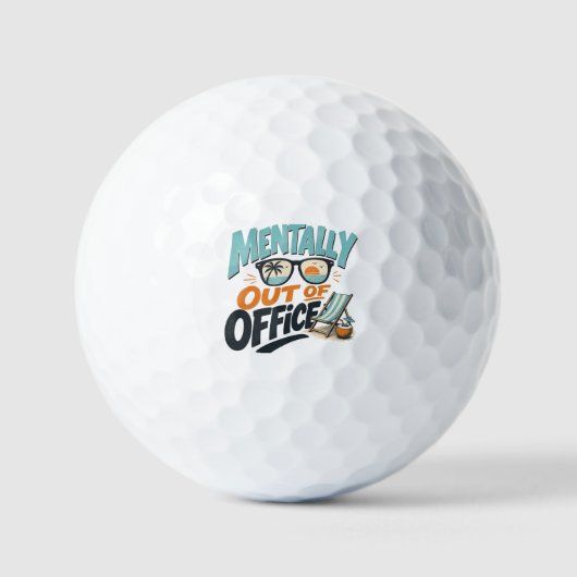 Geistig nicht im Büro Golfball (Vorderseite)