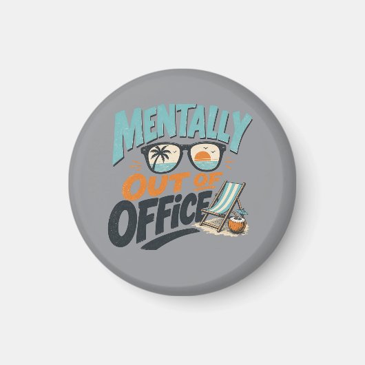 Geistig nicht im Büro Magnet (Vorne)