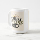 Geistig Offline Retro Introvertierter Kaffeebecher Kaffeetasse (Vorderseite Links)