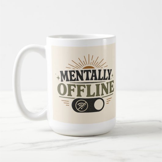 Geistig Offline Retro Introvertierter Kaffeebecher Kaffeetasse (Links)