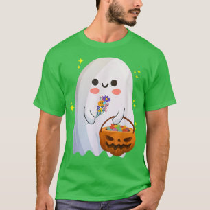 Geistig Süß Groovy Blumig Retro Vintage Halloween T-Shirt