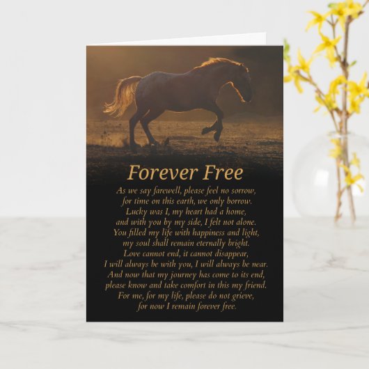 Geistige Art PferdeBeileid Karte (Gelbe Blume)