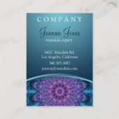 Geistige lila Blume, Meer des Blaus - chubby Visitenkarte (Rückseite)