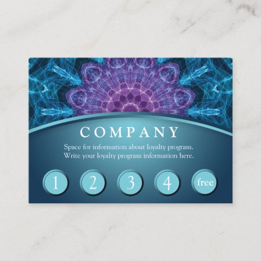 Geistige lila Blumen-Kunden-Loyalitäts-Karte Treuekarte (Vorderseite)