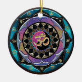 Geistige Mond-Mandala-Weihnachtsverzierung Keramikornament (Vorne)