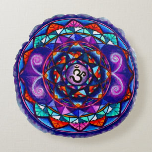 Geistige Schwerkraft-Mandala-kundenspezifisches Rundes Kissen