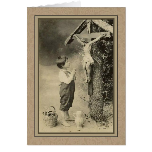 Geistiger Blumenstrauß-Junge, der zu Jesus betet (Vorne)